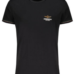 AERONAUTICA MILITARE BLACK MEN'S OUTDOOR T-SHIRT