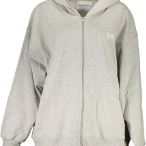 CALVIN KLEIN SWEATSHIRT WITH ZIP WOMAN GRAY