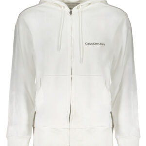 CALVIN KLEIN MEN'S WHITE ZIP SWEATSHIRT