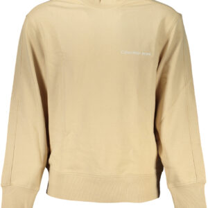 CALVIN KLEIN MEN'S BEIGE ZIPLESS SWEATSHIRT