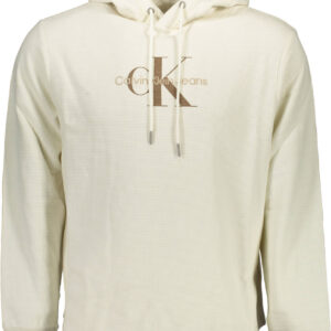 CALVIN KLEIN WHITE MEN'S SWEATSHIRT WITHOUT ZIP