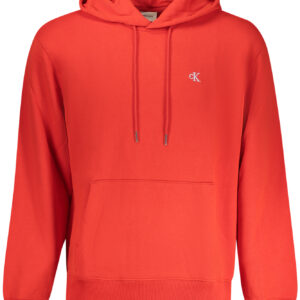 CALVIN KLEIN MEN'S RED ZIP-UP SWEATSHIRT