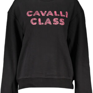 CAVALLI CLASS BLACK SWEATSHIRT WITHOUT ZIP