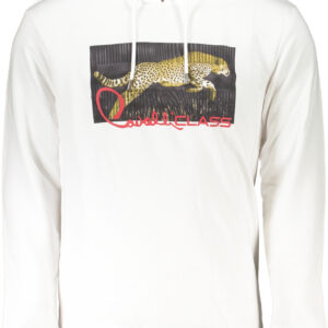 CAVALLI CLASS MEN'S WHITE ZIPLESS SWEATSHIRT