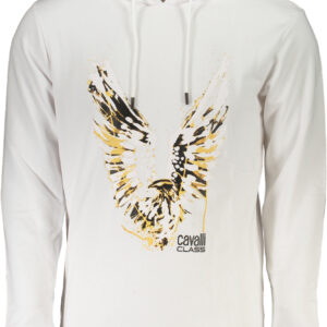 CAVALLI CLASS MEN'S WHITE ZIPLESS SWEATSHIRT