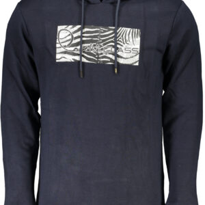 CAVALLI CLASS MEN'S BLUE ZIPLESS SWEATSHIRT