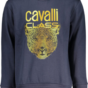 CAVALLI CLASS MEN'S BLUE ZIPLESS SWEATSHIRT