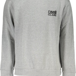 CAVALLI CLASS MEN'S GRAY ZIPLESS SWEATSHIRT