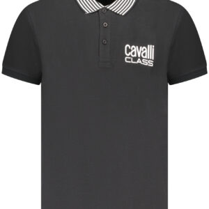 CAVALLI CLASS POLO SHORT SLEEVE MEN BLACK