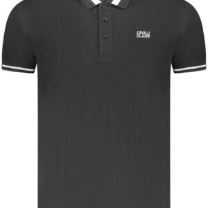 CAVALLI CLASS POLO SHORT SLEEVE MEN BLACK
