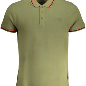 CAVALLI CLASS MEN'S GREEN SHORT SLEEVED POLO SHIRT