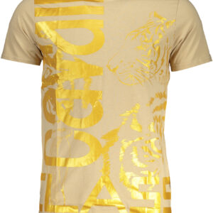 CAVALLI CLASS MEN'S SHORT SLEEVED T-SHIRT BEIGE