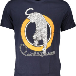 CAVALLI CLASS MEN'S SHORT SLEEVED T-SHIRT BLUE