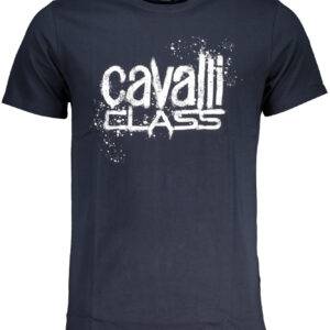CAVALLI CLASS MEN'S SHORT SLEEVED T-SHIRT BLUE