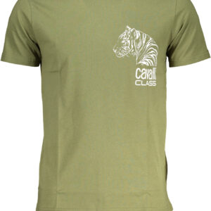 CAVALLI CLASS GREEN MEN'S SHORT SLEEVED T-SHIRT