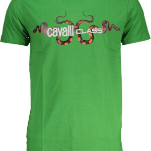 CAVALLI CLASS GREEN MEN'S SHORT SLEEVED T-SHIRT