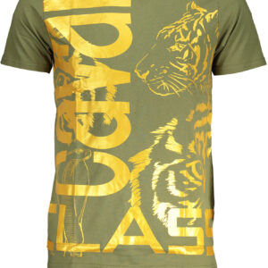 CAVALLI CLASS GREEN MEN'S SHORT SLEEVED T-SHIRT