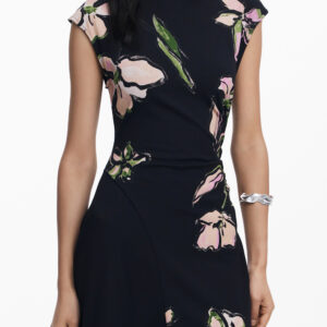 DESIGUAL WOMEN'S LONG BLACK DRESS