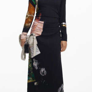 DESIGUAL WOMEN'S LONG BLACK DRESS