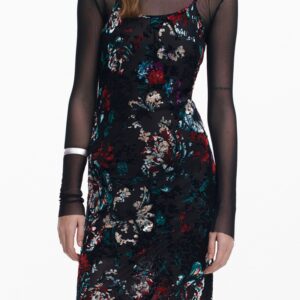 DESIGUAL WOMEN'S LONG BLACK DRESS