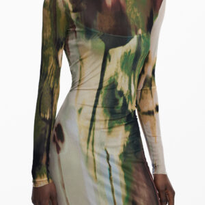 DESIGUAL WOMEN'S LONG DRESS GREEN