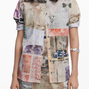 DESIGUAL WOMEN'S LONG-SLEEVED SHIRT, BEIGE