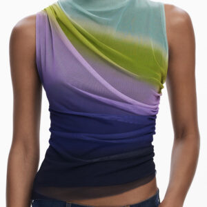 DESIGUAL WOMEN'S GREEN TANK TOP