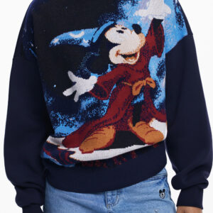 DESIGUAL WOMEN'S BLUE ZIP-UP SWEATSHIRT