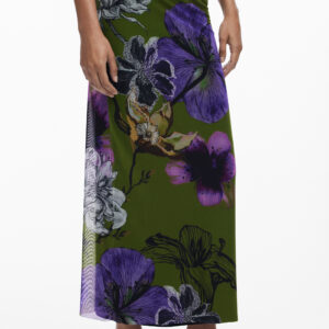 DESIGUAL WOMEN'S LONG GREEN SKIRT