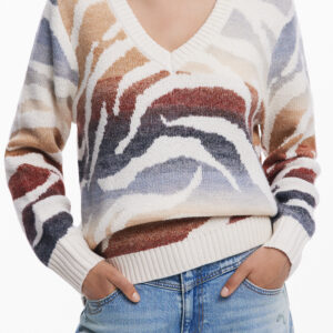DESIGUAL WOMEN'S WHITE SWEATER