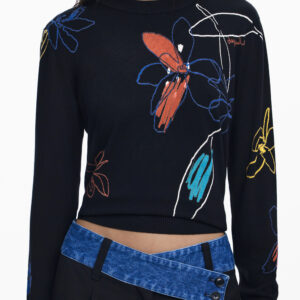 DESIGUAL WOMEN'S BLACK SWEATER