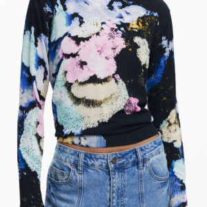 DESIGUAL WOMEN'S BLACK SWEATER