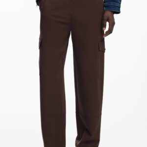 DESIGUAL WOMEN'S BROWN TROUSERS