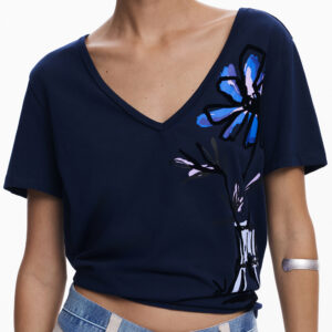 DESIGUAL WOMEN'S SHORT-SLEEVE T-SHIRT BLUE