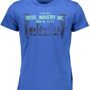 DIESEL MEN'S SHORT SLEEVE T-SHIRT BLUE