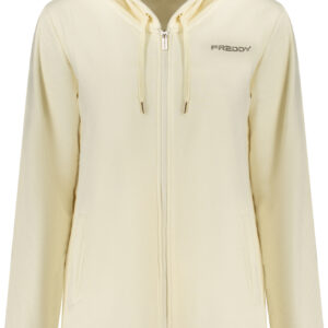 FREDDY WOMEN'S WHITE ZIP-UP SWEATSHIRT