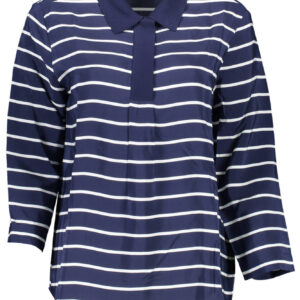 GANT WOMEN'S BLUE 3/4 SLEEVE POLO SHIRT