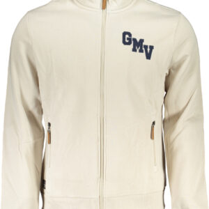 GIAN MARCO VENTURI MEN'S WHITE ZIP SWEATSHIRT