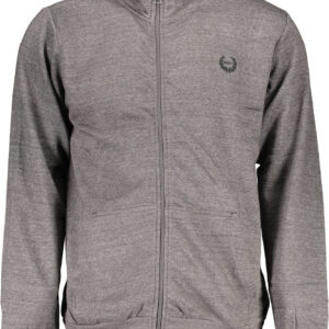 GIAN MARCO VENTURI MEN'S ZIP-UP SWEATSHIRT GREY