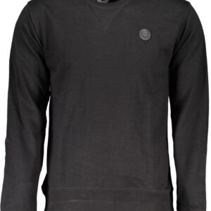 GIAN MARCO VENTURI MEN'S BLACK ZIP-LESS SWEATSHIRT