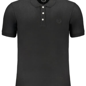 GIAN MARCO VENTURI MEN'S BLACK SHORT SLEEVED POLO SHIRT
