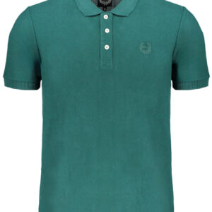 GIAN MARCO VENTURI GREEN MEN'S SHORT SLEEVED POLO SHIRT