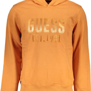 GUESS JEANS MEN'S ORANGE ZIPLESS SWEATSHIRT
