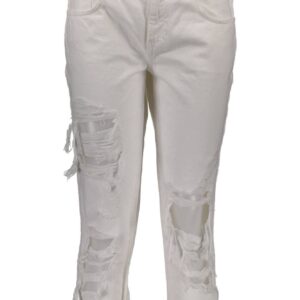 GUESS JEANS JEANS DENIM WOMAN WHITE