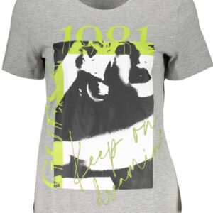 GUESS JEANS WOMEN'S SHORT SLEEVE T-SHIRT GRAY