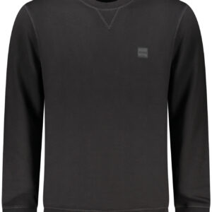 HUGO BOSS MEN'S BLACK ZIP-UP SWEATSHIRT