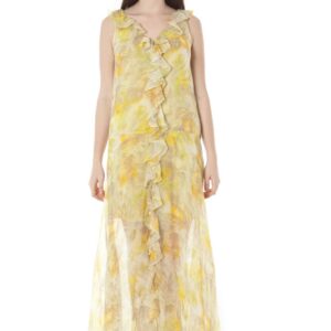 JOHN GALLIANO LONG YELLOW WOMAN DRESS