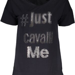 JUST CAVALLI WOMEN'S SHORT SLEEVE T-SHIRT BLACK