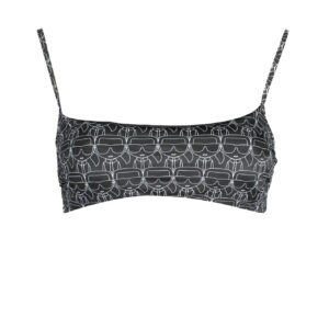 KARL LAGERFELD BEACHWEAR TOP WOMEN'S COSTUME BLACK