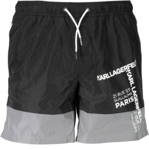 KARL LAGERFELD BEACHWEAR SWIMSUIT PARTS UNDER MAN BLACK